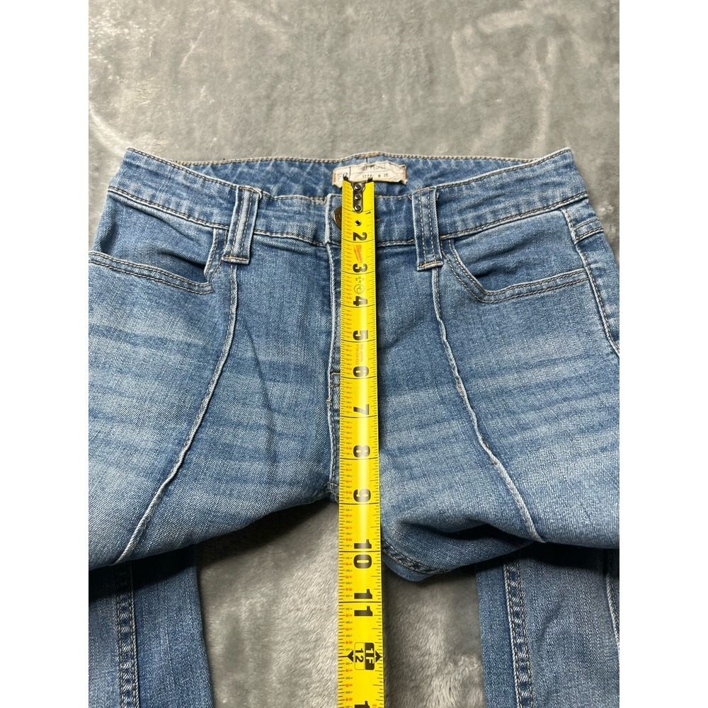 Free People Jeans Women Size 26x29 Retro Le Disco Boho Rainbow Pocket Flare - Picture 4 of 10